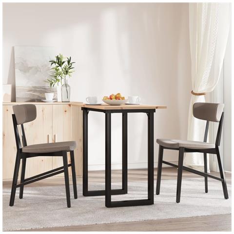 Tavolo Da Pranzo Telaio A O 80x50x75,5 Cm Massello Pino E Ghisa - Foto 3