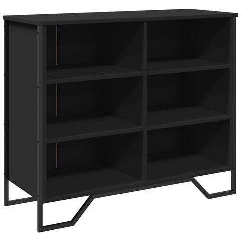 Credenza Nera 91x35,5x74,5 Cm In Legno Multistrato - Foto 2