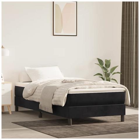 Materasso A Molle Insacchettate Nero 90x210x20 Cm In Velluto - Foto 1