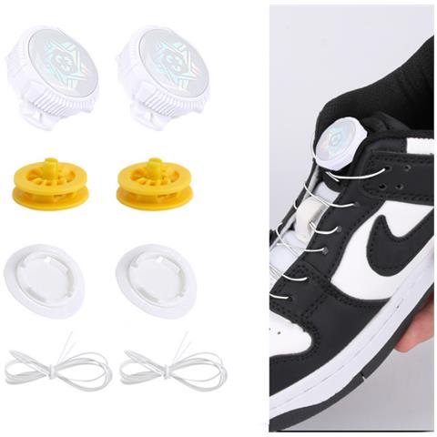 Lacci Rotanti Senza Lacci Per Adulti, Lacci Per Scarpe Quick Lock White - Foto 1
