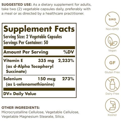 Vitamina E Secca Con Selenio Senza Lievito 100 Capsule Vegetali - Foto 2