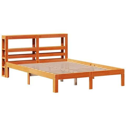 Letto Senza Materasso Marrone Cera 135x190 Cm In Legno Di Pino - Foto 3