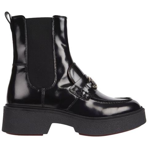 Hardware Loafer Boot Stivaletti Pelle Scarpe Donna Nero Eu 36, Fw0fw07317 Bds - Foto 1
