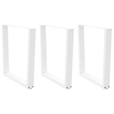 Gambe Per Tavolo Pranzo A V 3 Pz Bianco 80x(72-73,3)cm Acciaio - Foto 1