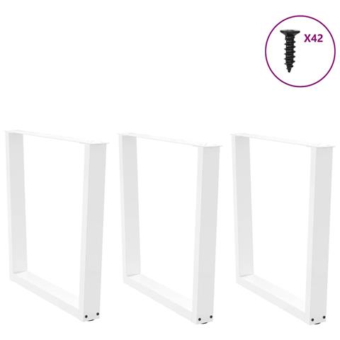 Gambe Per Tavolo Pranzo A V 3 Pz Bianco 80x(72-73,3)cm Acciaio - Foto 3