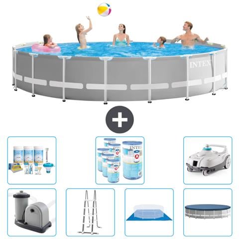 Piscina Fuori Terra - In Giro - 549x549x122 Cm - Grigio - Include Accessori Coordinati Cb45 - Foto 1