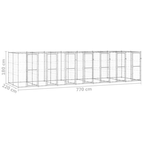 Lusso Casadino - Gabbia Per Cani Da Esterno In Acciaio Zincato 16,94 M² - Foto 6
