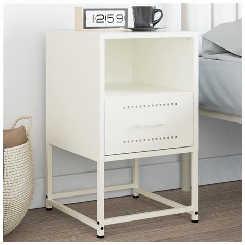 Lusso Casadino -  Comodino Bianco 36x39x60,5 Cm In Acciaio - Foto 8