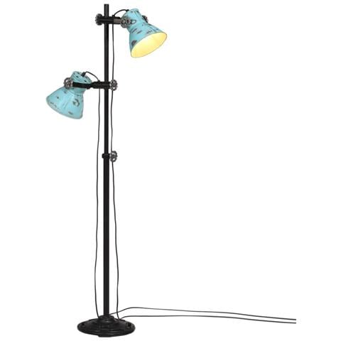 Lampada da Terra 25 W Blu Anticato 25x25x90/140 cm E27 - Foto 1