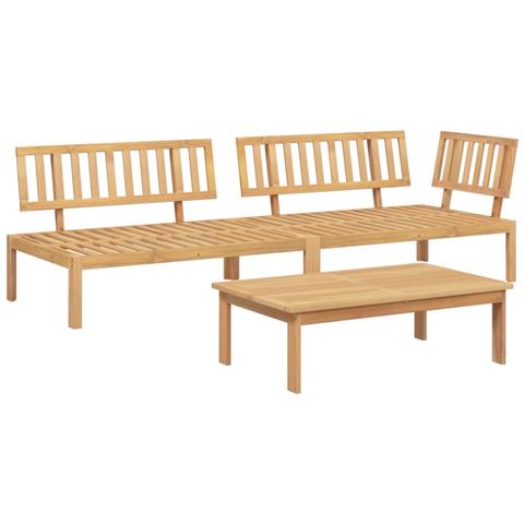 Set Divano Pallet da Giardino 3 pz in Legno Massello di Acacia - Foto 1