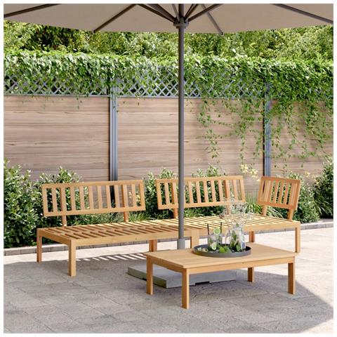 Set Divano Pallet da Giardino 3 pz in Legno Massello di Acacia - Foto 2