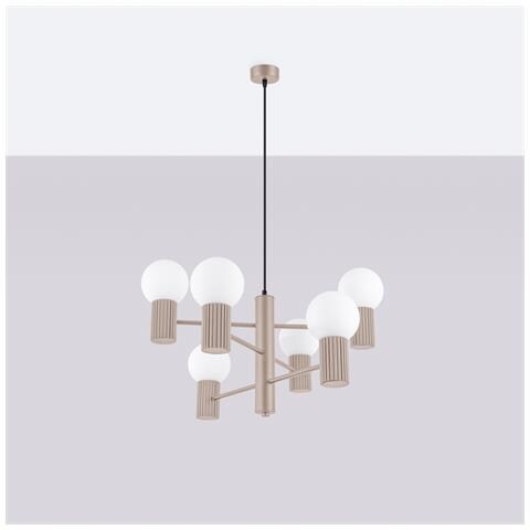 Lampadario Halo 6 Taupe Sl. 1836 - Moderno Lampadario Talpa 230x64x64 Cm - Foto 2