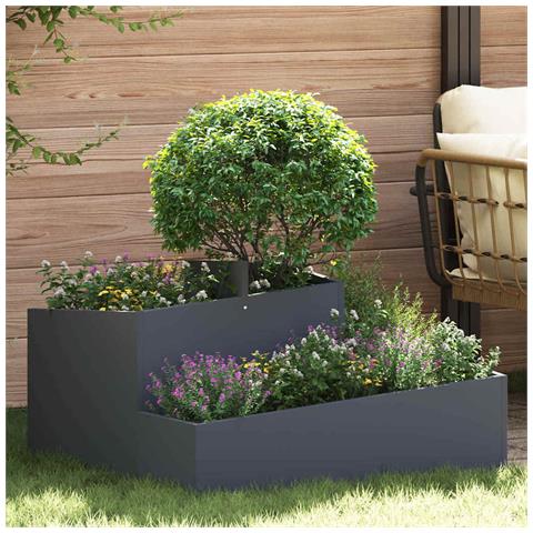 Vaso da giardino Antracite 80 x 80 x 50 cm - Foto 2