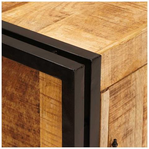 Armadio da Notte Marrone Legno di mango solido e grezzo - Foto 9