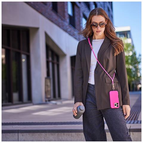 Handykette als Lade- + Datenkabel USB-C bis 1,65m neon pink cavo USB USB C Rosa - Foto 10