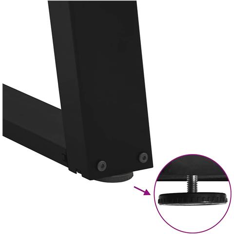 Gambe per tavolo da pranzo a forma di U 2 pz nere 70x(72-73) cm in acciaio - Foto 9