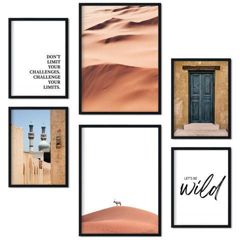 Set Di 6 Stampe Poster Del Deserto Del Marocco, Stampe Artistiche Da Parete, Stampe Decorative, Design D'interni Nella Galleria D'arte A3 & A4 Senza Cornice - Foto 1