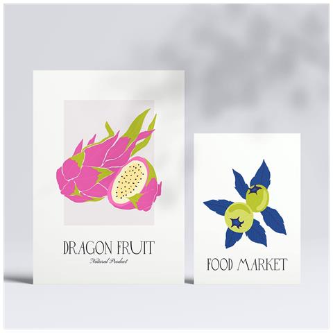 Set Di 6 Stampe Cibo E Nutrizione Bacche Natura E Stampe Botaniche Per L'interior Design A3 & A4 Senza Cornice - Foto 2