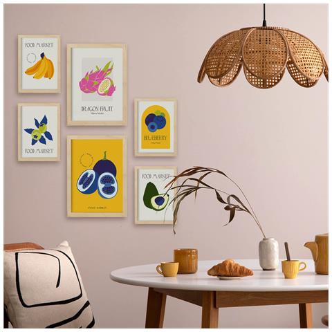 Set Di 6 Stampe Cibo E Nutrizione Bacche Natura E Stampe Botaniche Per L'interior Design A3 & A4 Senza Cornice - Foto 5