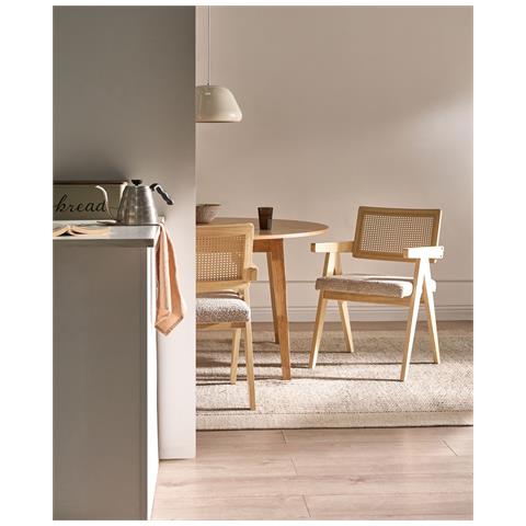 Set Di 2 Sedie Da Pranzo Ava Legno Marrone Chiaro /tortora - Foto 1