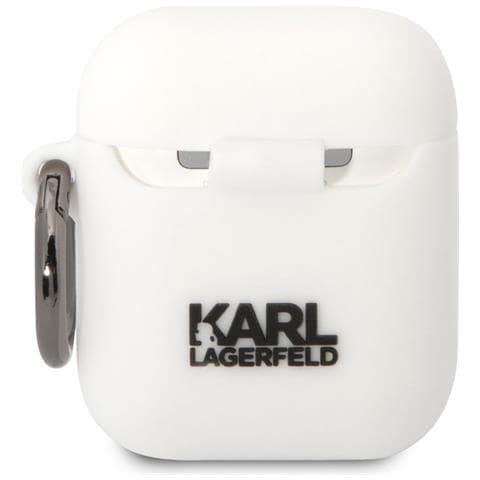 Custodia In Silicone Per Airpods 1/2 Choupette Head 3d Antiurto, Bianco - Foto 2