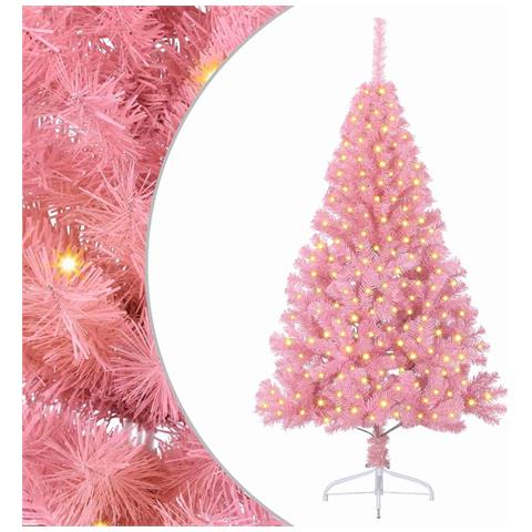 Albero di Natale artificiale con luci integrate Rosa 180 cm PVC - Foto 1