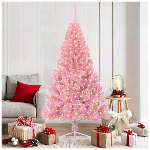 Albero di Natale artificiale con luci integrate Rosa 180 cm PVC - Foto 2