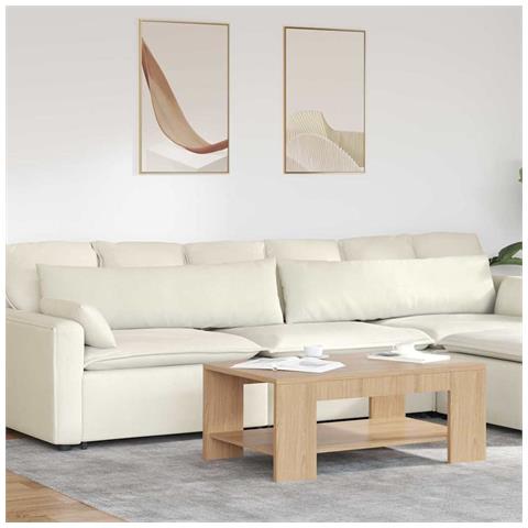 Cuscini da Divano 2 pcs Crema 145 x 40 cm Tessuto in Cords - Foto 2