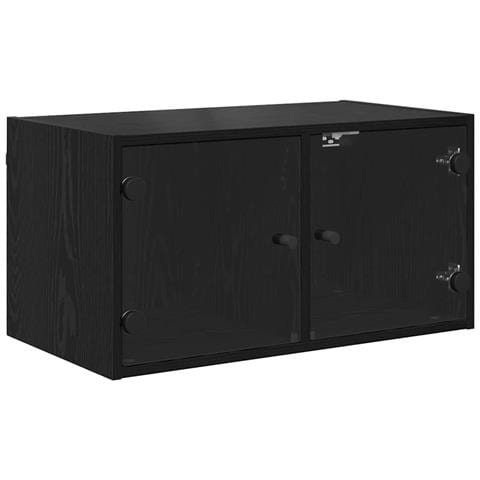 Armadi da Parete 2 pcs Rovere Nero 68 x 37 x 35 cm - Foto 1