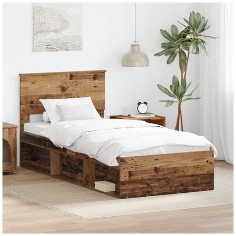 Struttura del letto Legno vecchio 90 x 190 cm Pino massello - Foto 2