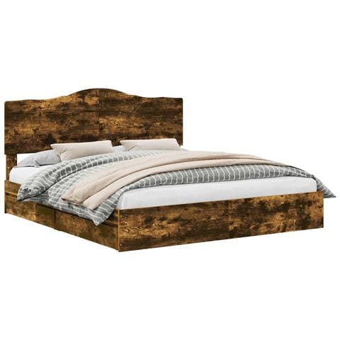 Letto con Contenitore con testiera Rovere fumé 180 x 200 cm - Foto 1