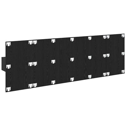 Testata con Comodino 3 pcs Rovere Nero Legno multistrato - Foto 9