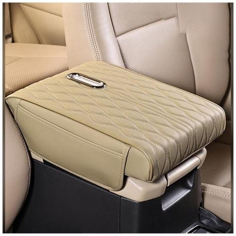 Cuscinetto Multifunzionale Per Bracciolo Auto Con Porta Fazzoletti - Motivo A Onde Beige - Foto 2