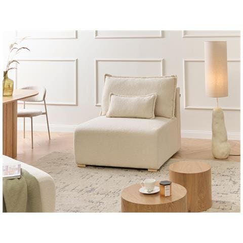 Sezione A 1 Posto Nerbo Bouclé Bianco Sporco Con Contenitore - Foto 1