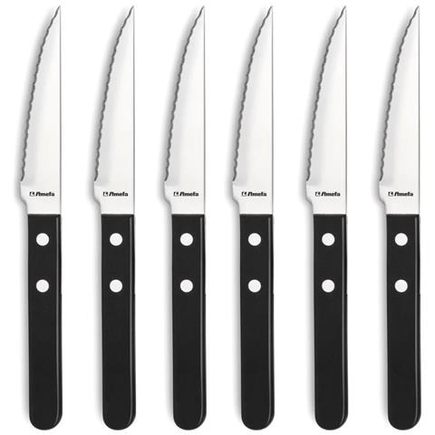 Set Di 6 Coltelli Da Bistecca Con Lame Seghettate, Neri - 700000mb02rb6 - Foto 1