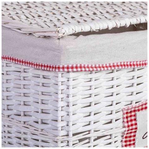 Cesto Portabiancheria In Vimini Grigio 43x33x55h Cm - Foto 7