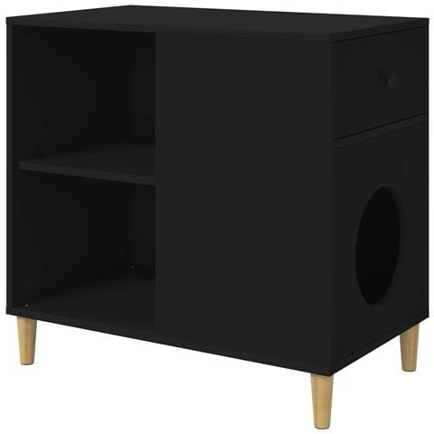 Casa per Gatti Nero 72 x 42.5 x 70 cm Legno multistrato - Foto 1