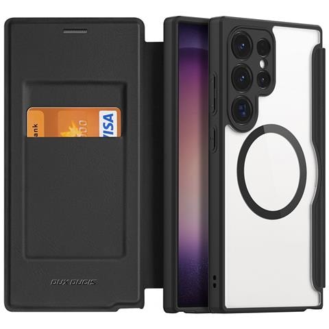 Cover con Tapa per Galaxy S24 Ultra - Pelle /PU, Nero - Foto 2