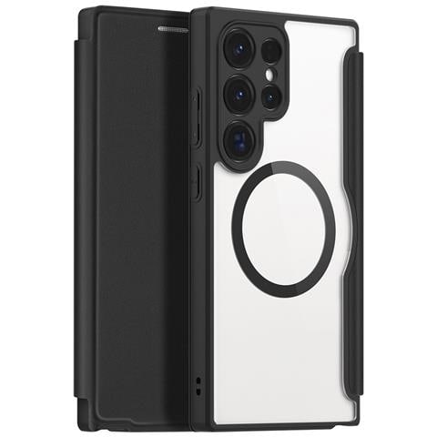 Cover con Tapa per Galaxy S24 Ultra - Pelle /PU, Nero - Foto 1
