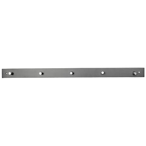 Appendiabiti Da Parete Padova In Legno E Metallo Nero 5 Ganci 70x5 Cm - Foto 1