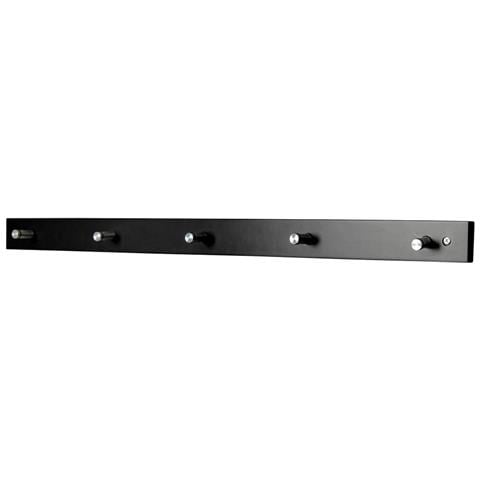 Appendiabiti Da Parete Padova In Legno E Metallo Nero 5 Ganci 70x5 Cm - Foto 2