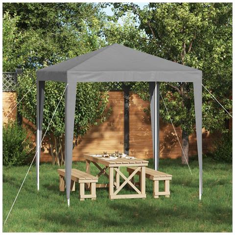 Tenda Party 200 x 200 x 240 cm Grigio Chiaro PE e Acciaio - Foto 2