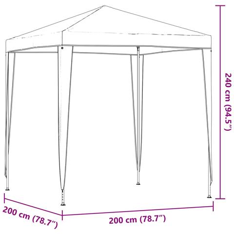 Tenda Party 200 x 200 x 240 cm Grigio Chiaro PE e Acciaio - Foto 9