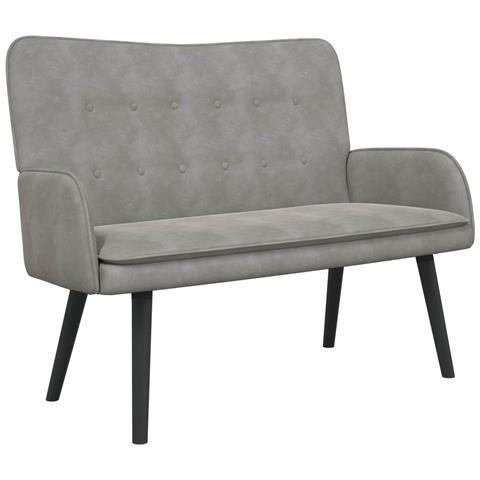 Sofa a Due Posti Grigio chiaro 115 x 61 x 87 cm Velluto - Foto 1