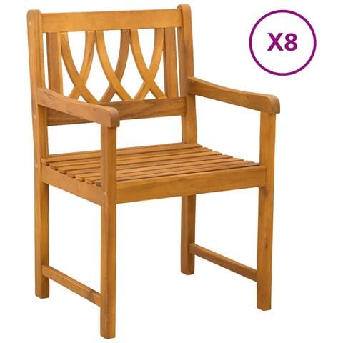 Panchina da esterno 8 pcs Naturale 56 x 55,5 x 90 cm - Foto 1