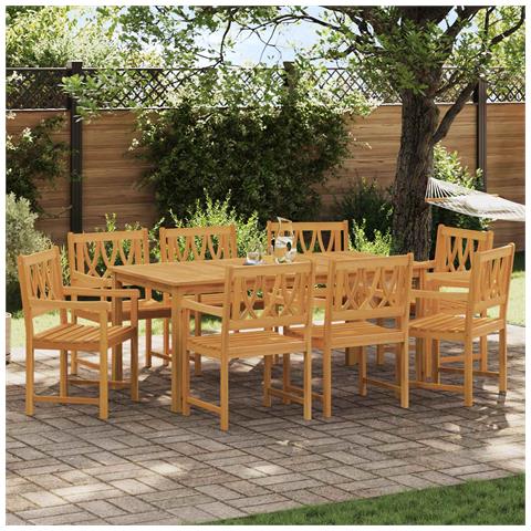 Panchina da esterno 8 pcs Naturale 56 x 55,5 x 90 cm - Foto 2
