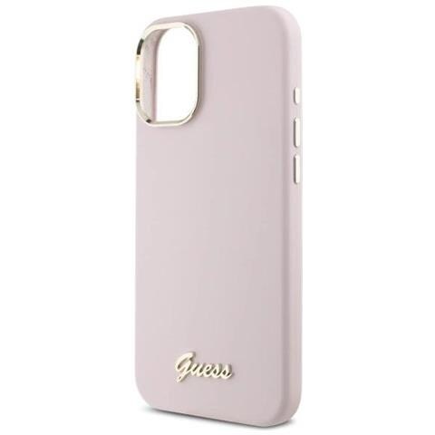 Custodia In Silicone Con Elementi Del Logo In Metallo E Cornice Per ""iphone 16 Plus"" - Rosa - Foto 1
