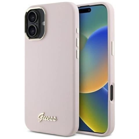 Custodia In Silicone Con Elementi Del Logo In Metallo E Cornice Per ""iphone 16 Plus"" - Rosa - Foto 7