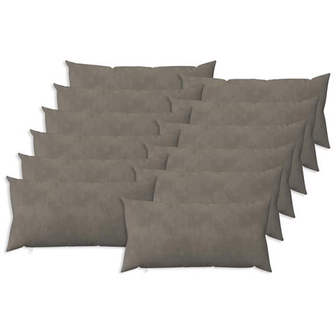 Cuscino con cuscino HEERLEN 12 pz Grigio Chiaro Velluto - Foto 1