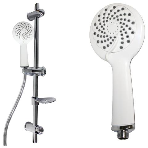 912057 Saliscendi Cromato Doccia 3 Getti Rondo, Bianco - Foto 1